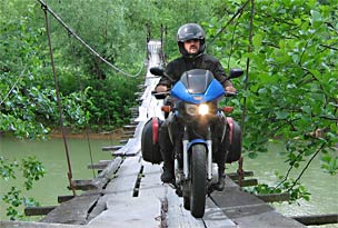 Gregor mit dem Motorrad auf Reisen